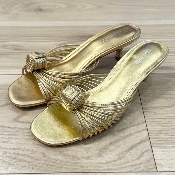 Larroude Shoes - LIKE NEW Larroude Women’s Valerie Slip On Knotted Mid Heel Sandals
